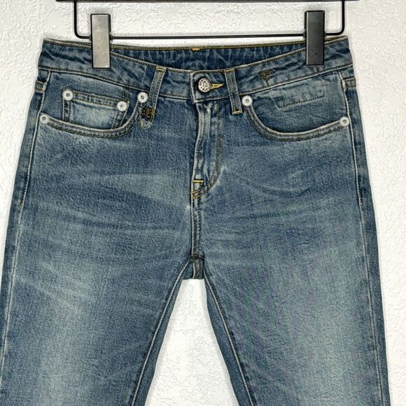 R13 Alison Skinny Cropped Jeans- Color Parker- Size 25 - Picture 4 of 16
